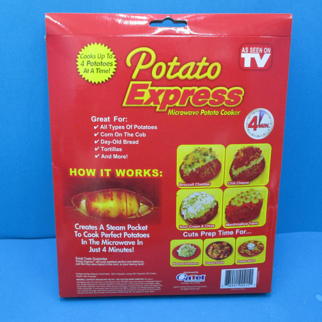 Potato Express Microwave Potato Cooker, Perfect Potatoes in 4 minutes