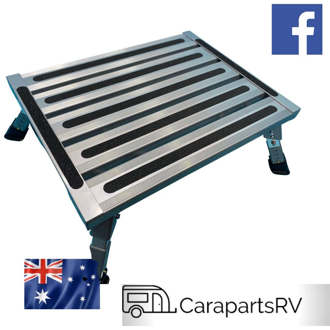 FOLDING ALUMINIUM CARAVAN STEP 4 ADJUSTABLE HEIGHT POSITIONS   N34 