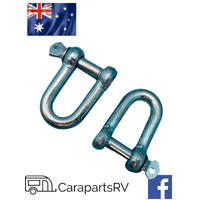 2 X 10mm GALVANISED D-SHACKLES. SOLD IN PAIRS.