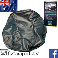 Spare Wheel Cover for 13" to 14" Wheel. Suits Early Model Caravan or Boat. BLACK