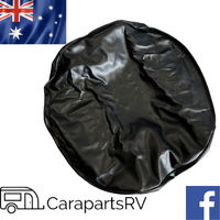 Spare Wheel Cover for 14" to 15" Wheel. Suits Early Model Caravan or Boat. Classic Black