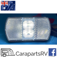 LED WHITE FRONT MARKER LAMP (9 VOLT TO 33 VOLT) CARAVAN/TRAILER OR RV.