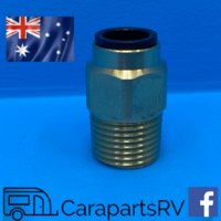 JOHN GUEST 12MM X 1/2" NPT BRASS STRAIGHT ADAPTOR NC2726.